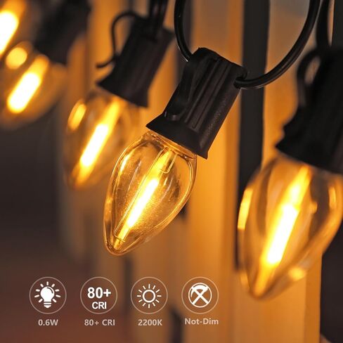 Exiugus 25Pack Shatterproof & Waterproof C7 Replacement LED Light Bulbs – 0.6W Equivalent to 7W, Multi-Color C7 LED Bulbs for Outdoor String Light, Commercial Grade Holiday Bulbs in Saudi Arabia