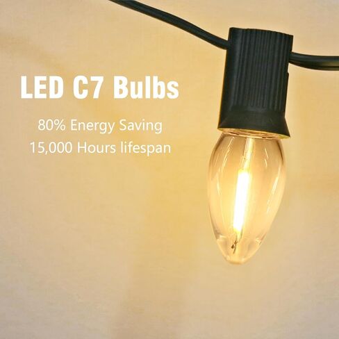 Exiugus 25Pack Shatterproof & Waterproof C7 Replacement LED Light Bulbs – 0.6W Equivalent to 7W, Multi-Color C7 LED Bulbs for Outdoor String Light, Commercial Grade Holiday Bulbs in Saudi Arabia
