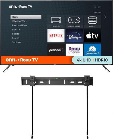 تلفزيون ONN الذكي مقاس 43 بوصة بدقة 4K LED + حامل حائط مجاني مع اتصال Wi-Fi وتطبيق الهاتف المحمول | تلفزيون بشاشة مسطحة | متوافق مع مجموعة أبل هوم كيت | اليكسا (تجديد) in Saudi Arabia