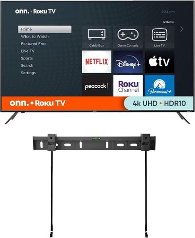تلفزيون ONN الذكي مقاس 43 بوصة بدقة 4K LED + حامل حائط مجاني مع اتصال Wi-Fi وتطبيق الهاتف المحمول | تلفزيون بشاشة مسطحة | متوافق مع مجموعة أبل هوم كيت | اليكسا (تجديد) in Saudi Arabia
