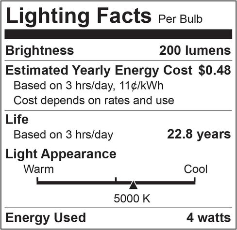TCP LED Torpedo 40W يعادل (5W)، أبيض ناعم (2700K)، قابل للتعتيم، معتمد من ENERGY STAR، لمبة إضاءة قاعدة الشمعدانات (3 عبوات) in Saudi Arabia