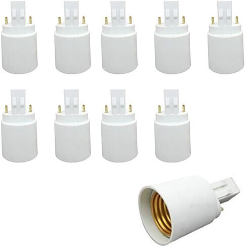 E-Simpo 4pcs Gx23 to E26/E27 Lamp Base Holder Socket Adapter, Refinded Gx23 to E26/e27 Bulb Base Converter CFL PL-S PL-C Bulb Holder Conversion Double Tab.2P in Parallel (4-Pack) in Saudi Arabia