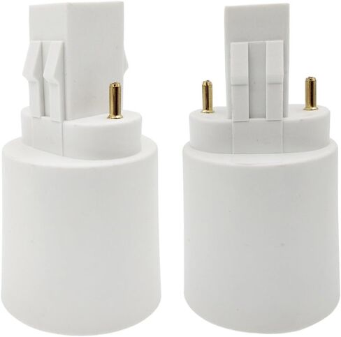 E-Simpo 4pcs Gx23 to E26/E27 Lamp Base Holder Socket Adapter, Refinded Gx23 to E26/e27 Bulb Base Converter CFL PL-S PL-C Bulb Holder Conversion Double Tab.2P in Parallel (4-Pack) in Saudi Arabia