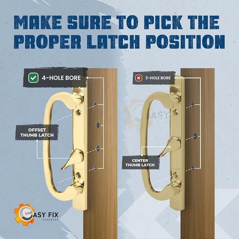8.5" Legacy Sliding Patio Glass Door Offset Latch Black Handle Set Replacement - Sash Controls 2265 - No Mortise, Fits 3-15/16" Screw Hole Spacing and 1-1/4" to 2-1/4" Door Thickness in Saudi Arabia