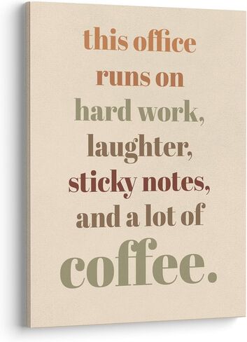 xwelldan العمل الجماعي اقتباس هذا المكتب يعمل على العمل الشاق جدار الفن قماش يطبع، القهوة الفكاهة مكان العمل جدار الفن ديكور للمنزل مكتب الموارد البشرية مكتب مكان العمل، 11 × 14 بوصة، مؤطرة in Kuwait