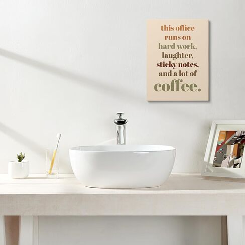 xwelldan العمل الجماعي اقتباس هذا المكتب يعمل على العمل الشاق جدار الفن قماش يطبع، القهوة الفكاهة مكان العمل جدار الفن ديكور للمنزل مكتب الموارد البشرية مكتب مكان العمل، 11 × 14 بوصة، مؤطرة in Kuwait