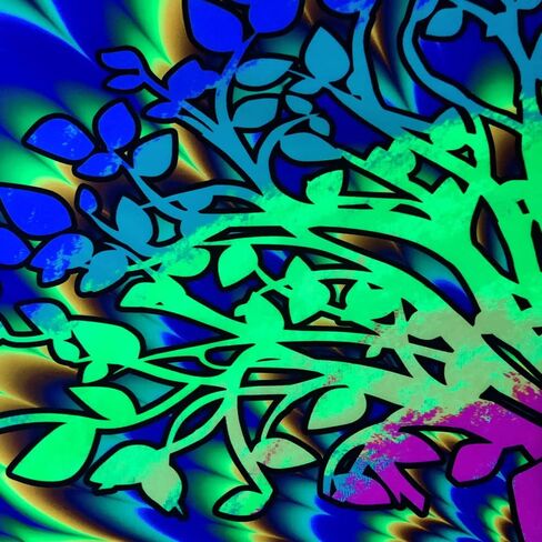 JAWO Blacklight Trippy Tree Tapestry، نسيج سريالي جمالي تفاعلي للأشعة فوق البنفسجية، يتوهج مخدر جمالي في الظلام خلفية الحفلة المفروشات ملصق ديكور الحائط 60 × 40 بوصة in Saudi Arabia