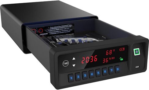 Biometric Gun Safe,Clock Smart Safe with Temp,Humidity,Battery,Drawer Gun Safe for Handgun - Nightstand Handgun Safe Pistol Safe in Saudi Arabia