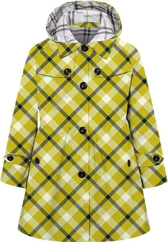 Betusline Girl's Trench Coat, Single Breasted Windbreaker Hoodie Jacket Dress Coat Outerwear for Girl,1# Pink,3-4T = Tag 110 in Saudi Arabia