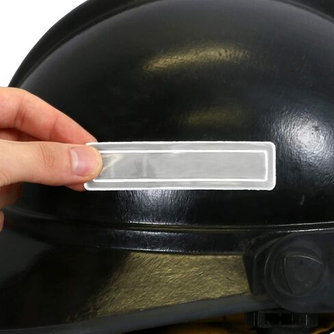 Silver Retro Reflective Helmet Strips | 1" x 4", Pack of 16 in Saudi Arabia