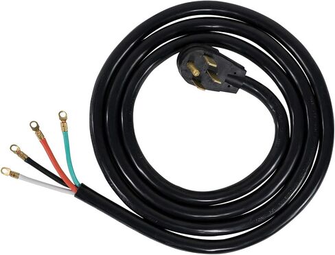 Certified Appliance Accessories 50-Amp Appliance Power Cord, 4 Prong Range Cord, 4 Wires with Eyelet Connectors, 10 Feet, Copper Wire in Kuwait