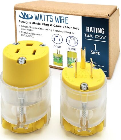 Extension Cord End - Male - 15 Amp 125 Volt NEMA 5-15P Heavy Duty Replacement Plug , UL Listed in Kuwait