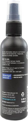 Grangers Mens Odour Eliminator Deodoriser Spray Shoe Care Natural in Saudi Arabia