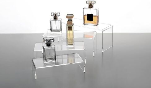 Jusalpha 6 PC Large Clear Acrylic Display Risers Shelf Showcase Fixtures for Jewelry, Shoe Risers Retail Stand, Cupcake Stand Pastries Stand, 9'' x3'' x4'' … in Saudi Arabia