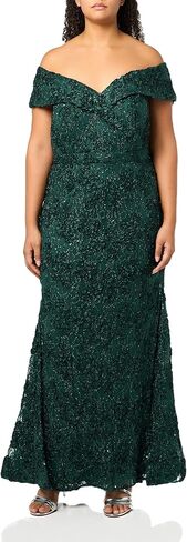 Xscape Women's Off The Shoulder Sweetheart Neckline Long Lace Dress in Saudi Arabia