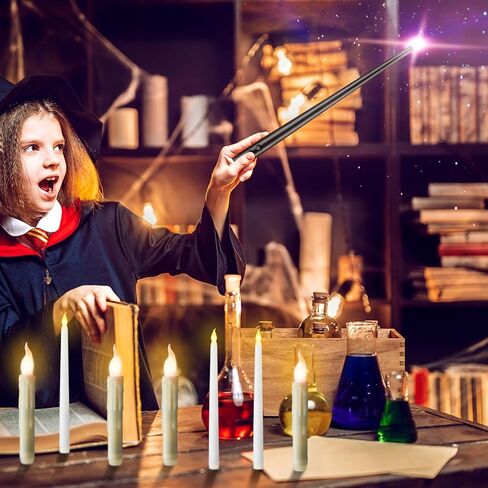 VIHOSE 22 قطعة من الشموع العائمة مع عصا زينة عيد الميلاد شموع معلقة سحرية وامضة LED ضوء دافئ شمعة عائمة عديمة اللهب مع عصا تعمل بالبطارية عن بعد شموع لمستلزمات الحفلات in Kuwait