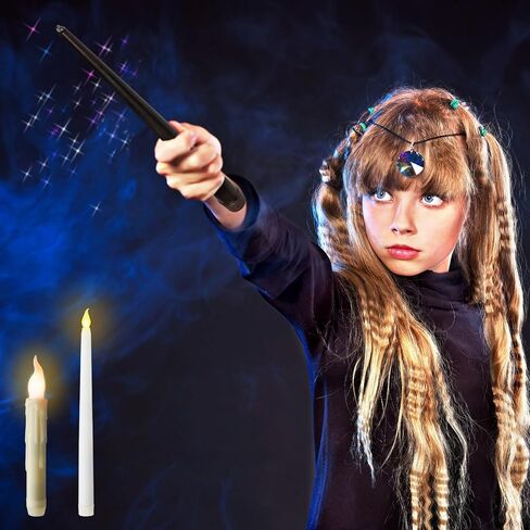 VIHOSE 22 قطعة من الشموع العائمة مع عصا زينة عيد الميلاد شموع معلقة سحرية وامضة LED ضوء دافئ شمعة عائمة عديمة اللهب مع عصا تعمل بالبطارية عن بعد شموع لمستلزمات الحفلات in Kuwait