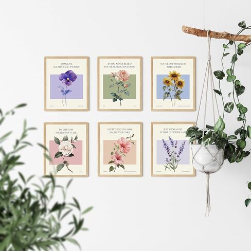 ملصقات مستوحاة من موسيقى TwoDays Taylor، فن جداري على شكل زهرة عتيقة مذهلة لهدايا المعجبين، كلمات أغنية زهرية نابضة بالحياة لتزيين غرفة النوم. (8 × 10 بوصة، مجموعة من 6 قطع، بدون إطار) in Kuwait