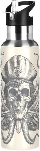 xigua 22 OZ Blue Butterflies Water Bottle with Straw, Sports Water Bottle BPA Free Stainless Steel Water Jugs for Gym, Kitchen, Working, Outdoor in Kuwait