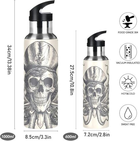 xigua 22 OZ Blue Butterflies Water Bottle with Straw, Sports Water Bottle BPA Free Stainless Steel Water Jugs for Gym, Kitchen, Working, Outdoor in Kuwait