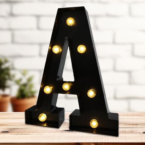 حروف مضيئة LED، 26 مصباح حروف أبجدية، حروف صغيرة مع أضواء، أضواء حروف تعمل بالبطارية للحفلات، الطاولة، ديكور الحائط (حرف-A) in Kuwait