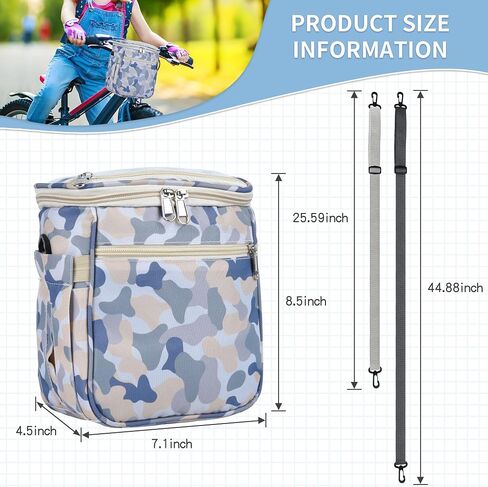 SAMORE Kids Bike Basket Handlebar Bags for Girls Front Bicycle Baskets Children Tricycle Handlebar Bag Green in Saudi Arabia