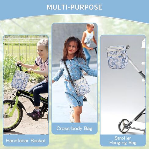 SAMORE Kids Bike Basket Handlebar Bags for Girls Front Bicycle Baskets Children Tricycle Handlebar Bag Green in Saudi Arabia