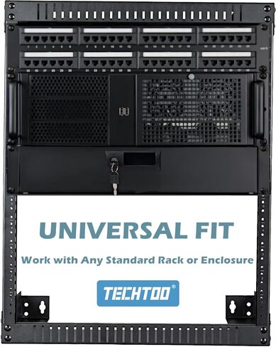 TECHTOO رف جبل درج رف درج DJ رف حالة خادم خزانة مع مفتاح وقفل لخادم المعدات 19 بوصة AV DJ خزائن رفوف (3U) in Kuwait
