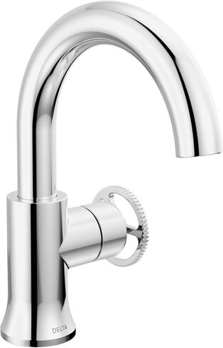 Delta Faucet Trinsic Matte Black Bathroom Faucet, Single Hole Bathroom Faucet, Single Handle Bathroom Sink Faucet Black, Diamond Seal Technology, Drain Assembly, Matte Black 558HAR-BL-DST in Saudi Arabia