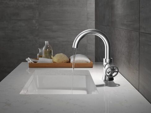 Delta Faucet Trinsic Matte Black Bathroom Faucet, Single Hole Bathroom Faucet, Single Handle Bathroom Sink Faucet Black, Diamond Seal Technology, Drain Assembly, Matte Black 558HAR-BL-DST in Saudi Arabia