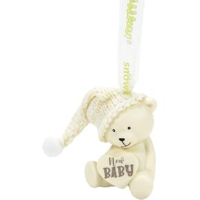 Department 56 Snowbabies Ornaments New Baby Bear Hanging Ornament, 2.36 Inch, Multicolor