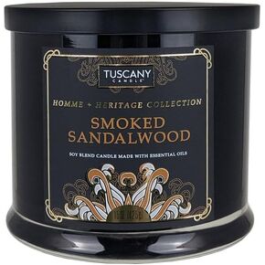 Tuscany Candle Homme + Heritage Scented Candle, Smoked Sandalwood, 15 oz