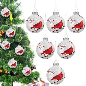 6 Pieces Glass Cardinal Bird Christmas Ornaments Red Cardinal Ornament Vintage Christmas Tree Ornaments in Memory of Loved One Christmas Memorial Gift in Kuwait