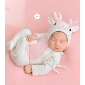 Newborn Photography Props Dragon Style Photo Posing Outfits,(Fits for 0-1 Months Baby) Crochet Knitted Romper and Hat,Newborn Photography Accessories for Posing (Romper + Hat)