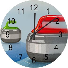 Wood Wall Clocks Battery Operated Silent Non-Ticking Golf Course Red Flag White Round Accurate Bathroom Clock Living Room Kitchen Bedroom Office Decor 12Inch