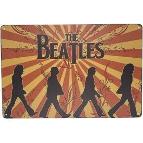 Tin Metal Wall Sign | The Beatles 8 x 12 in. | Art Poster Plaque for Decoration at Home Bar Room Garage Man Cave | Music Pop Rock (Set of 1)