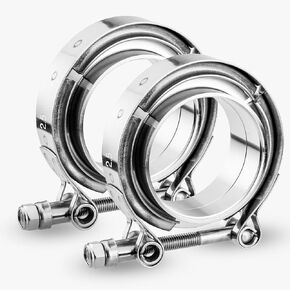 LCGP 2 Pack V-band Clamp,3" 304 Stainless Steel V-Band Clamp with Male and Female Flange Kit for Turbo Exhaust, Downpipe, Exhaust System, Etc