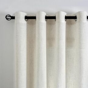 TERLYTEX Burnt Orange Linen Curtains 63 Inch Length 2 Panels Set Rustic Farmhouse Rust Boho Curtains for Bedroom Dining Room, Grommet Privacy Linen Look Semi Sheer Window Drapes, 52 x 63 Inch, 1 Pair
