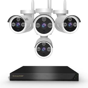 Wireless Security Camera System, 8CH with 4 3MP Cameras, 1TB HDD, Night Vision, Motion Detection, Indoor/Outdoor Video Surveillance, Free App (3MP-1TB Hard Drive)