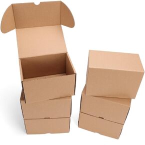 PHAREGE 6x6x6 inch Shipping Boxes 6 Pack Brown, Tab Lock Tuck Top Mailer Boxes for Packaging Small Business, Small Cardboard Gift Boxes for Wrapping Mailing Present