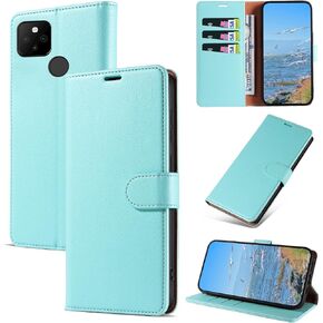 Case for Google Pixel 5, RFID Blocking PU Leather Wallet Case with Card Holder, Magnetic Flip Cover Compatible with Google Pixel 5, Black