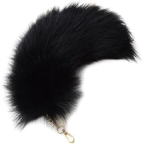 Huge Real Fox Tail Fluffy Fur Keychain Cosplay Tails Charm Accessories Handbag Tassel Ring Key Chain (gold in Saudi Arabia