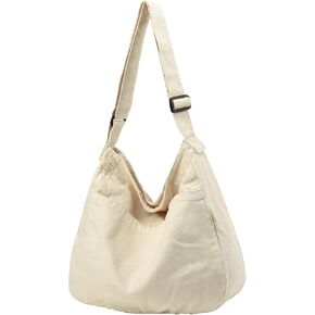 Canvas Tote Bag Casual Hobo Crossbody Shoulder Bag for Women and Men Large Purse Messenger Bag Travel Work