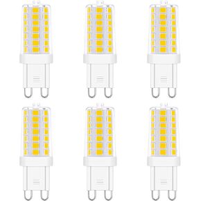 Dimmable G9 LED Light Bulbs 120V, 35W T4 G9 Halogen Equivalent, Warm White 2700K 3000K for Crystal Chandeliers Lights, Accent,Pedant Lights,Wall Sconces,Ceiling Lights 6-Pack