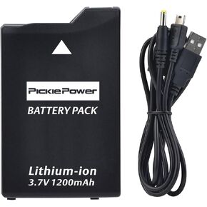 بطارية Pickle Power PSP 2000/3000 مع كابل شاحن PSP لـ PSP 3000 / PSP Slim 2000 PSP-S110، PSP-2001، PSP-3000، PSP-3001، PSP-3002، PSP-3004، PSP Slim Console