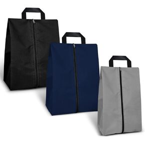 Shoe Bags for Travel, 6 Pack Waterproof and Dust-Proof Shoe Bags with Zipper Closure, Multi-Functional Portable Travel Packing Shoe Bag, Travel Essentials for Women and Men (Black)
