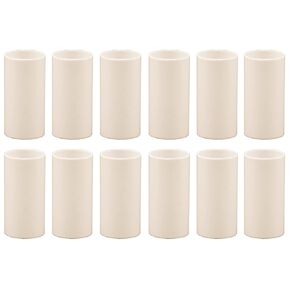 Creative Hobbies 4 Inch Tall Cream Plastic Candle Covers Sleeves Chandelier Socket Covers - Slip Over E12 Candelabra Base Sockets | Set of 12