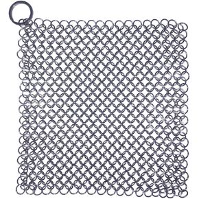 Cast Iron Cleaner, 316 Premium Stainless Steel Cast Iron Skillet, Chainmail Scrubber for Cast Iron Pan Pre-Seasoned Pan Dutch Ovens Waffle Iron Grill Frying Pan (7 Inch Round) in Saudi Arabia
