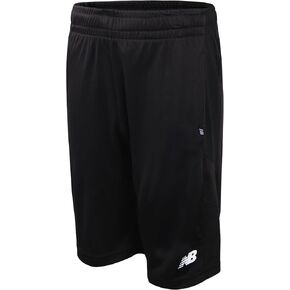 New Balance Boys' Active Shorts - Performance Gym Shorts with Pockets - Kids' Mesh Athletic Shorts for Boys (Size: 4-20), Size 7, Dark Black