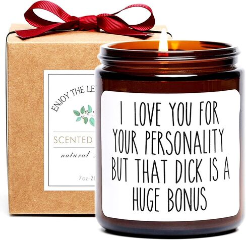 FUND AMLIGHT Teakwood Scented Candle, I Love You for Your Personality, Unique Rude Gift for Husband Boyfriend in Saudi Arabia